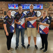 Load image into Gallery viewer, Personalized Grunge Texas Flag Darts Shirt For Men Custom Patriotic Texas Darts Team Jersey TDM5420