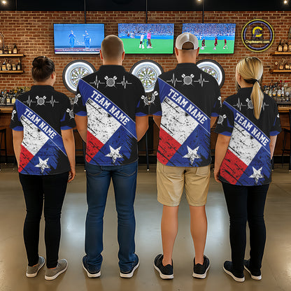 Personalized Grunge Texas Flag Darts Shirt For Men Custom Patriotic Texas Darts Team Jersey TDM5420