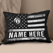 Load image into Gallery viewer, Customized Black White Us Flag Billiard Pillow, Patriotic Billiard Gifts TDM0889
