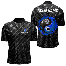 Load image into Gallery viewer, Black US Flag Ying And Yang 8 Ball &amp; 10 Ball Custom Billiard Shirts For Men Funny Billiard Jerseys TDM3540