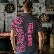 Load image into Gallery viewer, Personalized Pink Black Tribal Darts Polo &amp; Quarter Zip Custom Dart Shirts For Men Dart Jerseys TDM3700