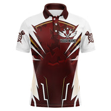 Load image into Gallery viewer, Personalized Wine Red And White Dart Shirts For Men Custom Team Darts Jerseys Polo &amp; Quarter Zip TDM3701