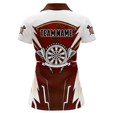 Load image into Gallery viewer, Personalized Wine Red And White Dart Shirts For Women Custom Team Darts Jerseys Polo &amp; Quarter Zip TDM3701