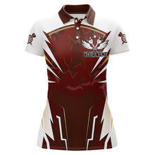 Load image into Gallery viewer, Personalized Wine Red And White Dart Shirts For Women Custom Team Darts Jerseys Polo &amp; Quarter Zip TDM3701