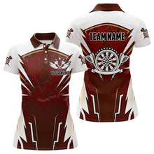 Load image into Gallery viewer, Personalized Wine Red And White Dart Shirts For Women Custom Team Darts Jerseys Polo &amp; Quarter Zip TDM3701