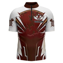 Load image into Gallery viewer, Personalized Wine Red And White Dart Shirts For Men Custom Team Darts Jerseys Polo &amp; Quarter Zip TDM3701