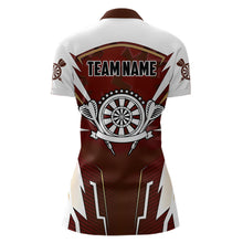Load image into Gallery viewer, Personalized Wine Red And White Dart Shirts For Women Custom Team Darts Jerseys Polo &amp; Quarter Zip TDM3701