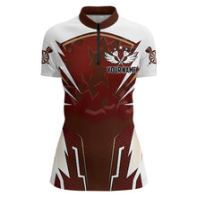 Load image into Gallery viewer, Personalized Wine Red And White Dart Shirts For Women Custom Team Darts Jerseys Polo &amp; Quarter Zip TDM3701