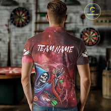 Load image into Gallery viewer, Death Skeleton Red Galaxy Funny Dart Shirts For Men Custom Darts Jerseys Outfit, Darts Gifts TDM3880