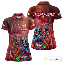 Load image into Gallery viewer, Death Skeleton Red Galaxy Funny Dart Shirts For Women Custom Darts Jerseys Outfit, Darts Gifts TDM3880