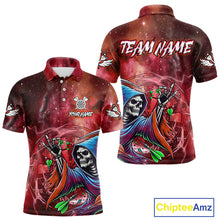 Load image into Gallery viewer, Death Skeleton Red Galaxy Funny Dart Shirts For Men Custom Darts Jerseys Outfit, Darts Gifts TDM3880