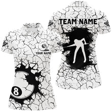 Load image into Gallery viewer, Personalized Billiard Crack 8 Ball Pool Women Polo &amp; Quarter-Zip Shirts, Unique Billiard Jerseys TDM1791