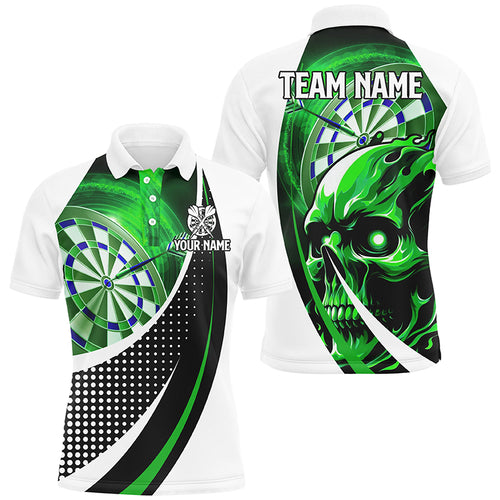 Personalized Green Dartboard 3D Printed Skull Darts Shirts For Men Custom Team League Darts Jerseys TDM1988