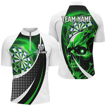 Load image into Gallery viewer, Personalized Green Dartboard 3D Printed Skull Darts Shirts For Men Custom Team League Darts Jerseys TDM1988
