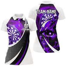 Load image into Gallery viewer, Personalized Purple Dartboard 3D Printed Skull Darts Shirts For Women Custom Cool Darts Team Jerseys TDM1989
