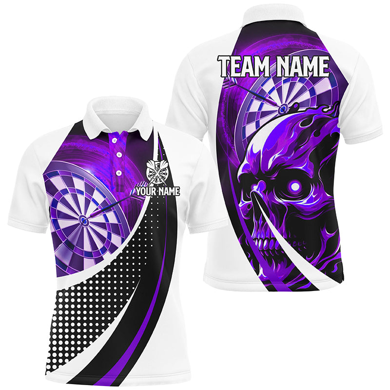 Personalized Purple Dartboard 3D Printed Skull Darts Shirts For Men Custom Cool Darts Team Jerseys TDM1989