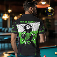 Load image into Gallery viewer, Personalized Green Funny Break 8 Ball Grunge Billiard Shirt For Men Custom Pool Team Jersey TDM4339