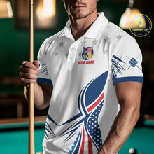 Load image into Gallery viewer, Patriotic American Flag 9 Ball Billiard Shirt For Men Custom Pool Team Jerseys Polo &amp; Quarter Zip TDM4770