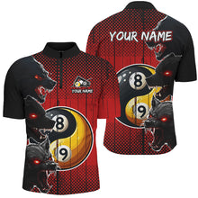 Load image into Gallery viewer, Funny Ying And Yang Eyes Of Wolf Billiard Shirts For Men Custom 8 &amp; 9 Ball Billiard Jerseys | Red TDM2714