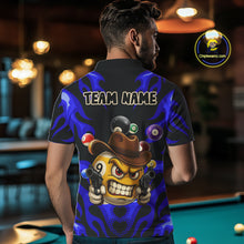 Load image into Gallery viewer, Personalized Blue Funny Flame 9 Ball Billiard Shirt For Men Custom Pool Team Jersey Polo &amp; 1/4 Zip TDM4987