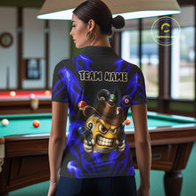 Load image into Gallery viewer, Personalized Blue Funny Flame 9 Ball Billiard Shirt For Women Custom Pool Team Jersey Polo &amp; 1/4 Zip TDM4987