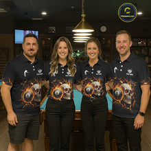 Load image into Gallery viewer, Personalized Skull 8 Ball Fire Billiard Shirt For Men Custom Pool Team Shirt, Billiard Jersey TDM5424