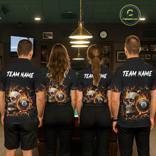 Load image into Gallery viewer, Personalized Skull 8 Ball Fire Billiard Shirt For Men Custom Pool Team Shirt, Billiard Jersey TDM5424
