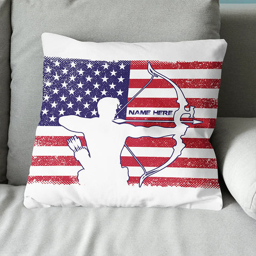 Personalized Patriotic Archer Throw Pillows Best Custom Archery Pillows TDM0901
