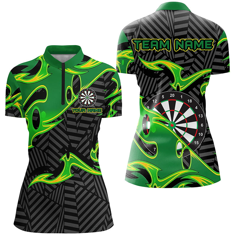 Black Green Darts Board Personalized Women Dart Quarter-Zip Shirt Custom Darts Team Jerseys TDM1427