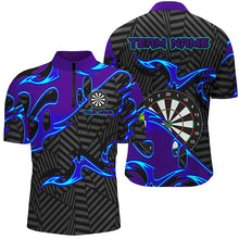 Load image into Gallery viewer, Black Purple Darts Board Personalized Men Dart Quarter-Zip Shirt Custom Darts Team Jerseys TDM1429