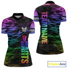 Load image into Gallery viewer, Custom Rainbow Smoke Darts Shirt For Women, Darts Team Jersey Pocket Option TDM3886