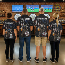 Load image into Gallery viewer, Funny Raccoon Grunge American Flag Darts Shirt For Women Custom Darts Jersey Team Polo &amp; 1/4 Zip TDM6483