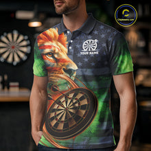 Load image into Gallery viewer, Personalized American Flag Lion Dart Shirts For Men Custom Grunge Patriotic Darts Team Jerseys TDM4170