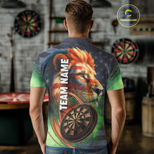 Load image into Gallery viewer, Personalized American Flag Lion Dart Shirts For Men Custom Grunge Patriotic Darts Team Jerseys TDM4170