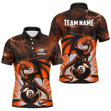 Load image into Gallery viewer, Lightning Thunder Dragon Custom Orange 8 Ball Pool Shirts For Men, Billiard Team League Jerseys TDM2003