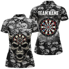 Load image into Gallery viewer, Personalized Retro Skull Pattern Darts Shirts For Women Custom Funny Skull Darts Jerseys For Team TDM2472