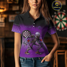 Load image into Gallery viewer, Custom Zombie Purple Dart Shirt With Pocket Option For Women, Dart Team Jerseys TDM4772