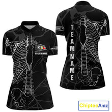 Load image into Gallery viewer, White Skeleton Custom Black Grunge Billiard Shirts For Women, Funny Billiard Jerseys Short Sleeve TDM2723