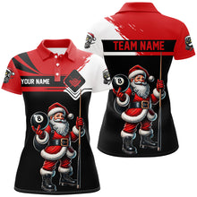 Load image into Gallery viewer, Black And Red Santa Christmas Billiard Shirts For Women Custom Funny Xmas Billiard Jerseys Outfit TDM2966