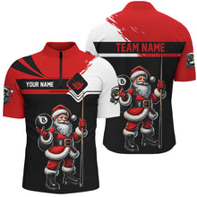 Load image into Gallery viewer, Black And Red Santa Christmas Billiard Shirts For Men Custom Funny Xmas Billiard Jerseys Outfit TDM2966