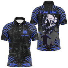 Load image into Gallery viewer, Funny Skull Claw Pattern Custom Men Billiard Shirts, Grunge Blue Black Cool Billiard Jerseys TDM3202