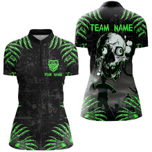 Load image into Gallery viewer, Funny Skull Claw Pattern Custom Women Billiard Shirts, Grunge Green Black Cool Billiard Jerseys TDM3203