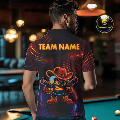 Funny Neon 8 Ball Billiard Shirt For Men Custom Pool Team Shirt, Billiard Jersey Polo & 1/4 Zip TDM5446