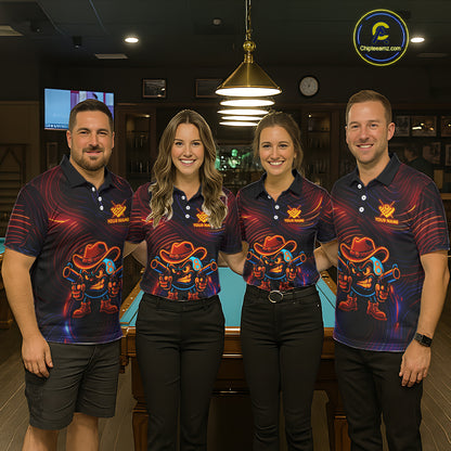 Funny Neon 8 Ball Billiard Shirt For Men Custom Pool Team Shirt, Billiard Jersey Polo & 1/4 Zip TDM5446
