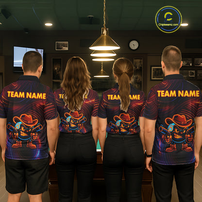 Funny Neon 8 Ball Billiard Shirt For Men Custom Pool Team Shirt, Billiard Jersey Polo & 1/4 Zip TDM5446