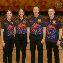 Load image into Gallery viewer, Funny Neon Tornado Flame Bowling Jersey For Women Custom Bowling Shirt Team Polo &amp; Quarter Zip TDM5447