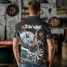 Load image into Gallery viewer, Personalized Wolf Thunder Lightning Darts Polo, Quarter Zip Custom Dart Shirts For Men Darts Jersey TDM3710