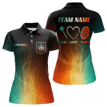 Load image into Gallery viewer, Custom Rainbow Aim Love Dart Shirt With Pocket Option For Women, Dart Jersey TDM3713