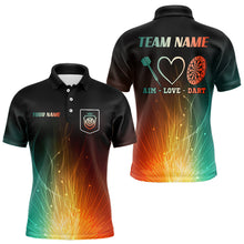 Load image into Gallery viewer, Custom Rainbow Aim Love Dart Shirt With Pocket Option For Men, Dart Jersey TDM3713