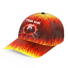 Load image into Gallery viewer, Personalized 3D 8 Ball Pool Fire Billiard Hats Custom Name Billiard Baseball Caps For Pooler TDM1433